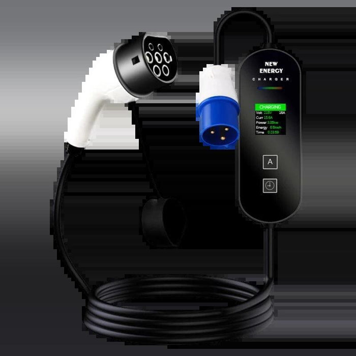 Cargador De Coche Eléctrico Con Pantalla Lcd Ev 32a/7.0kw/10m Con Enchufe (3pin)