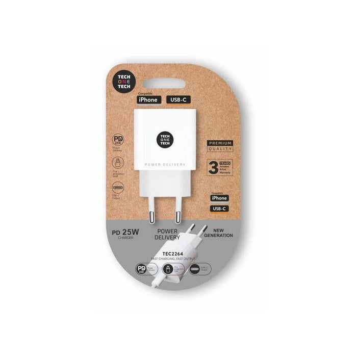 Cargador De Pared Techonetech  Usb-C Pd 3.0 25w - Ultrarapido