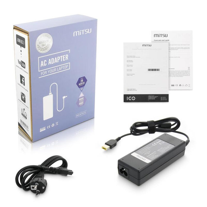Cargador De Portátil Mitsu 20v 4.5a Rectangular 11.0x4.5 Pin - Yoga - Lenovo