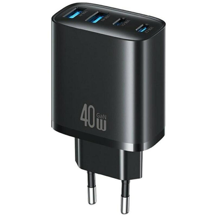 Cargador De Red 40w 2xusb-A 2xusb-C Negra