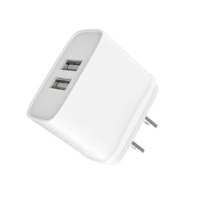 Cargador De Red Double Usb-A 12w 2,4a Blanco - Prise Us - Jaym®**