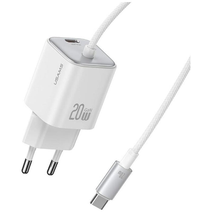 Cargador De Red Jc Series Cc261 20w Gan Fast Charger Wbudowanycable Usb-C Blanco