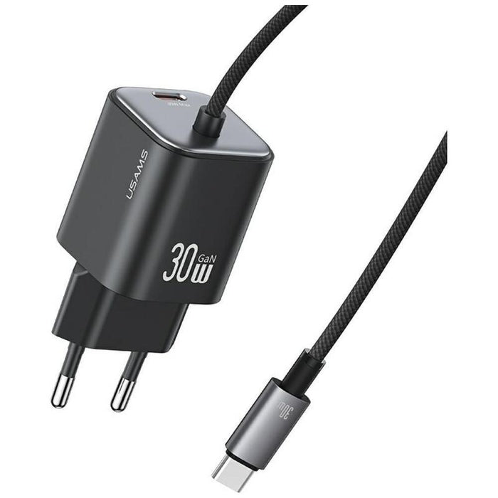 Cargador De Red Jc Series Cc264 30w Gan Fast Charger Wbudowanycable Usb-C Negra