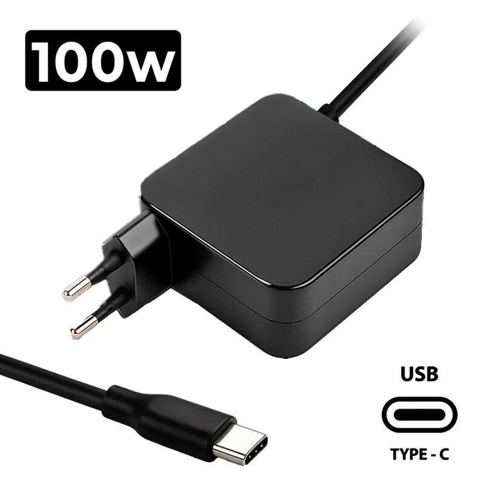 Cargador Multivoltaje  Para Portátil Usb C 5v   20v 5a 100w Negro