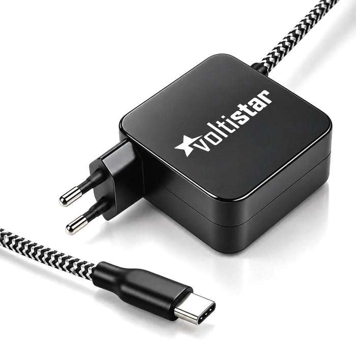 Cargador Multivoltaje Usb-C Para Portátil 5V-20V 3.25A 65W Negro Cable Trenzado