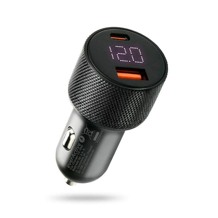 Cargador Para Coche Cc-50q Qc3.0 75w 1x Usb + 1x Usb-C Pd Negro