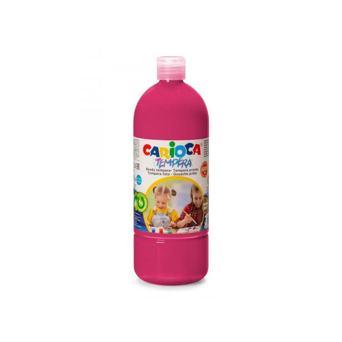 Carioca Botella Tempera 1000ml - Colores Superlavables - Faciles De Mezclar - Aplicable En Materiales Porosos - Alta