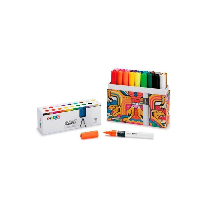 Carioca Plus Rotulador Acrílico Colores Surtidos Caja Premium 18 Ud