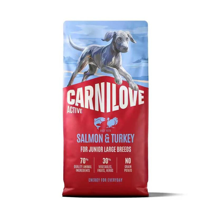 Carnilove Active Dog Dry  Made With Salmon & Turkey  For Junior Large Breeds 12 Kg