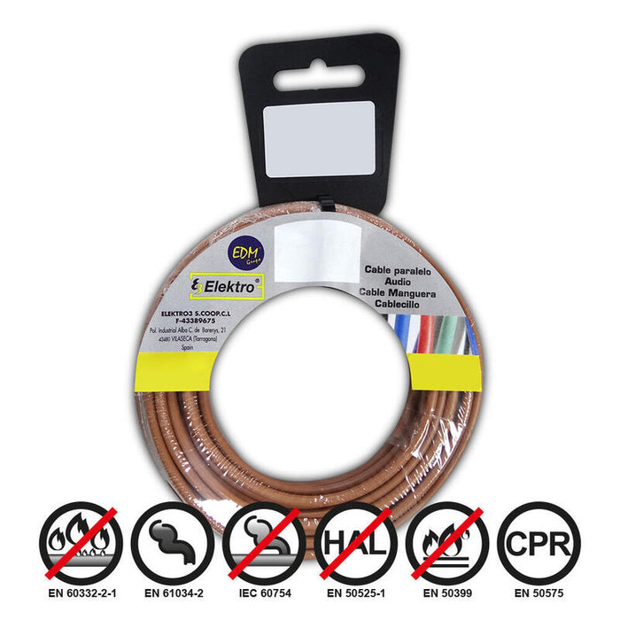 Carrete Cablecillo Flexible 2,5mm Marron Libre De Halógenos 25m