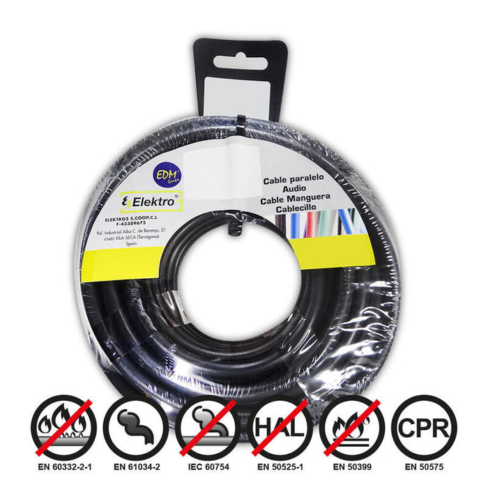 Carrete Cablecillo Flexible 4mm Negro Libre De Halógenos 50m
