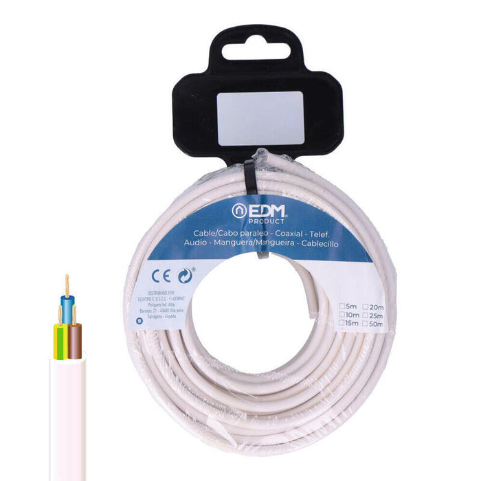 Carrete Manguera Tubular 3x1,5mm Blanca 10m