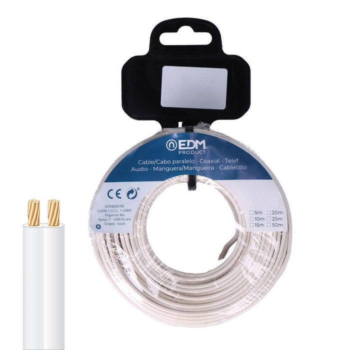 Carrete Paralelo 2 X 2,50 Mm² Blanco "Audio" 20 M
