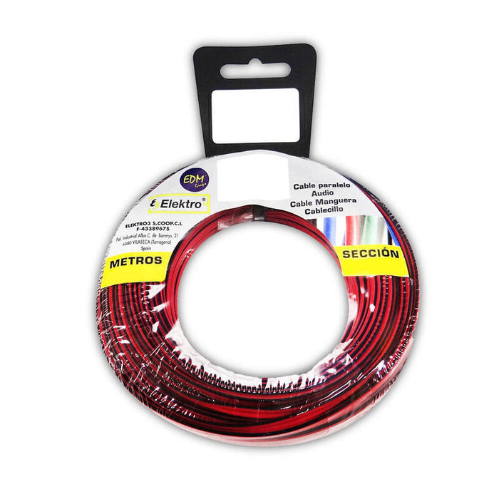 Carrete Paralelo 2x0,75mm Rojo/Negro 20m (Audio)