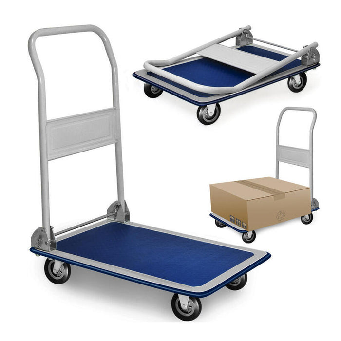 Carretilla Metalica Plegable Con Ruedas Max. 150kg 82x48x73cm