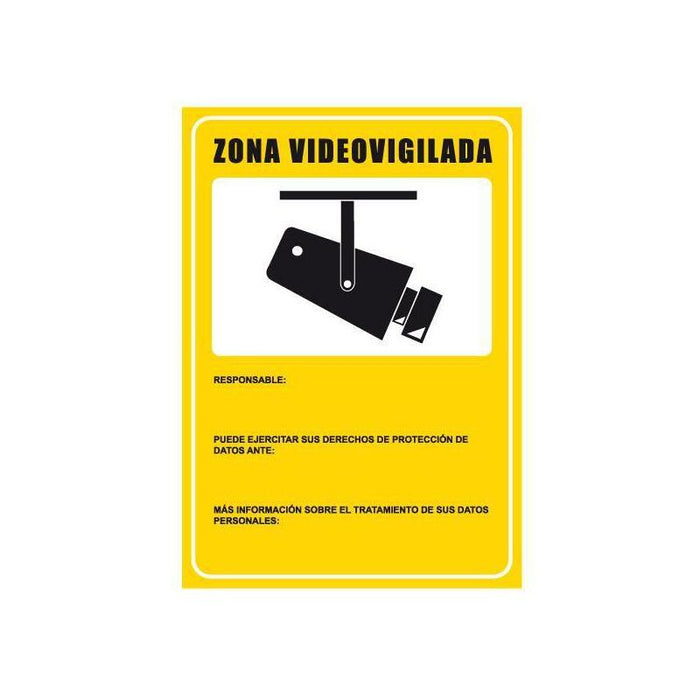 Cartel Zona Videovigilada  Para Exterior (30x21cm)