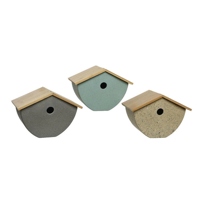 Casita Para Pájaros. Fabricada En Bamboo. Colores Surtidos 28,5 X 18 X 21 Cm
