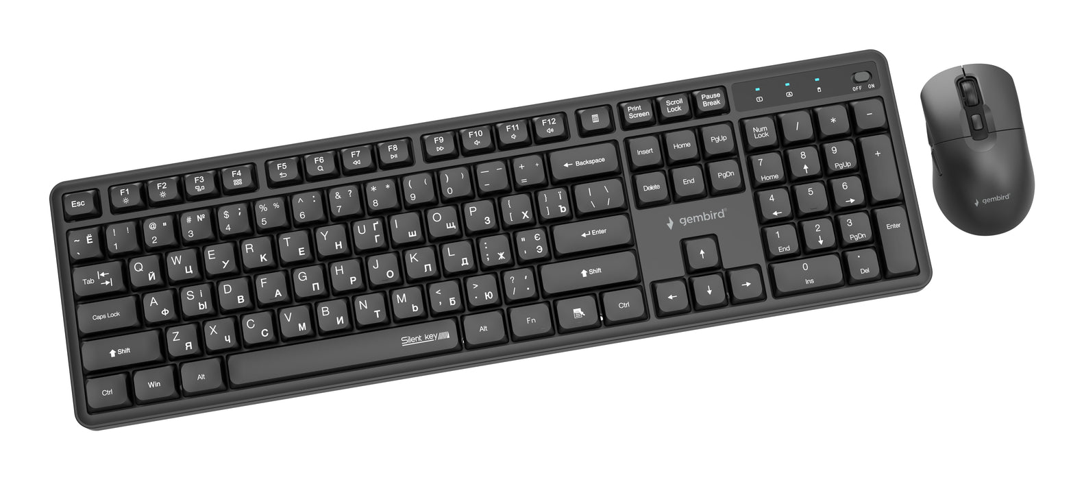 EAN 8716309137058 - Gembird KBS-WMS-01-CYRL teclado Ratón incluido Oficina RF inalámbrico QWERTY Internacional de EE.UU., Ucr imagen 4