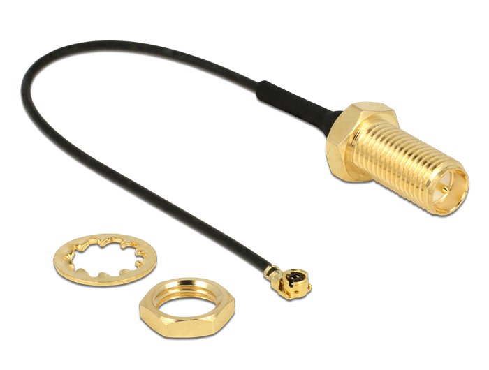 EAN 4043619894710 - DeLOCK 89471 cable coaxial 0,1 m RP-SMA MHF/ U.FL-LP-068 Negro imagen 2