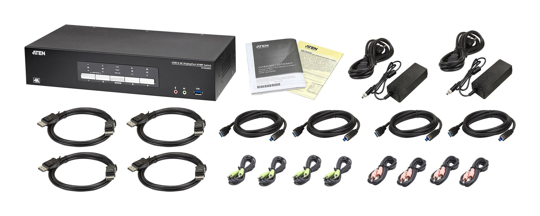 EAN 4710469343100 - ATEN CS1924ATC interruptor KVM Negro imagen 4