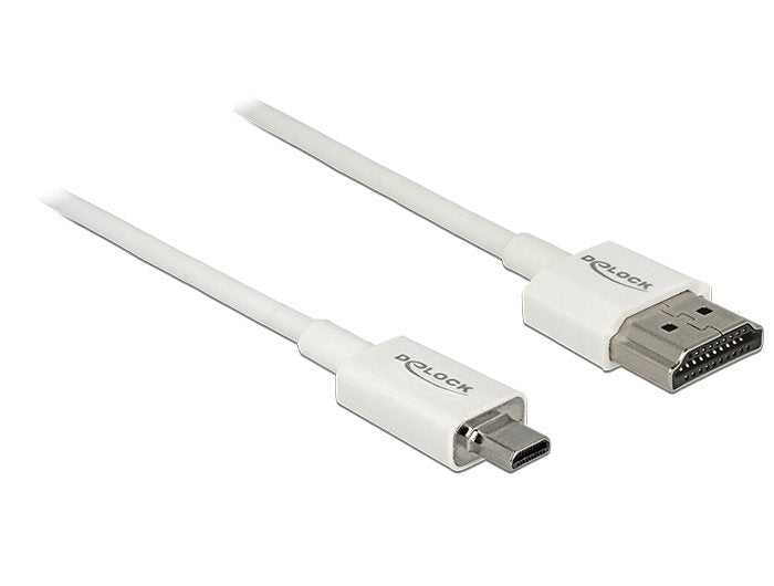 EAN 4043619851485 - DeLOCK 85148 cable HDMI 0,5 m HDMI tipo A (Estándar) HDMI tipo D (Micro) Blanco imagen 1