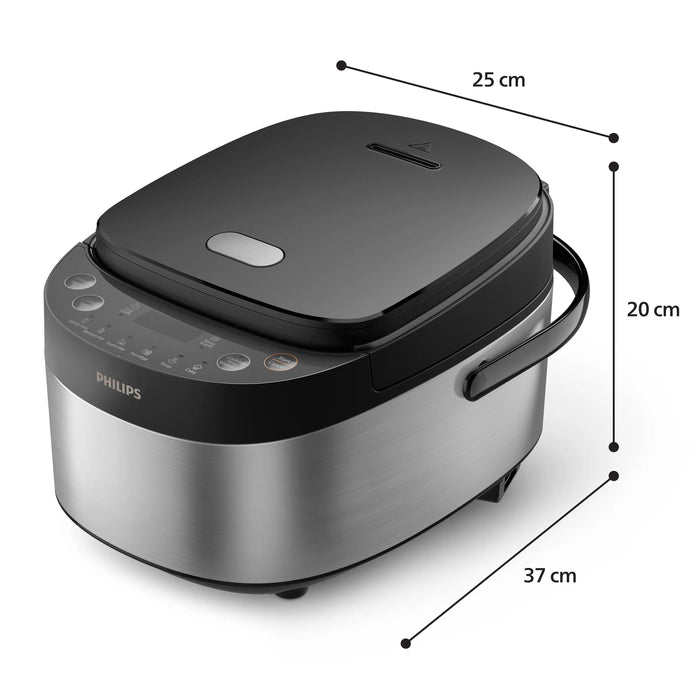EAN 8720389055300 - Philips HD3093/80 arrocera 0,85 L 653 W Negro, Plata imagen 3