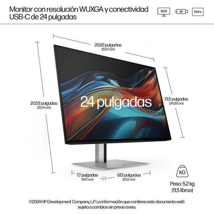 EAN 5715063476246 - HP Series 7 Pro 24 inch WUXGA USB-C Monitor - 724pu pantalla para PC 61 cm (24") 1920 x 1200 Pixeles LCD  imagen 4