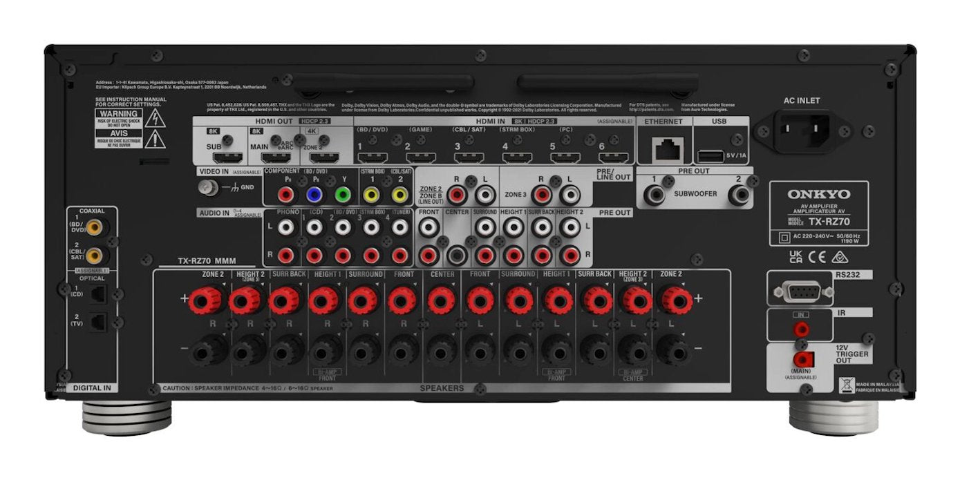 EAN 4573211159684 - ONKYO 115968 receptor AV 140 W 7.2.4 canales Envolvente 3D Negro imagen 2