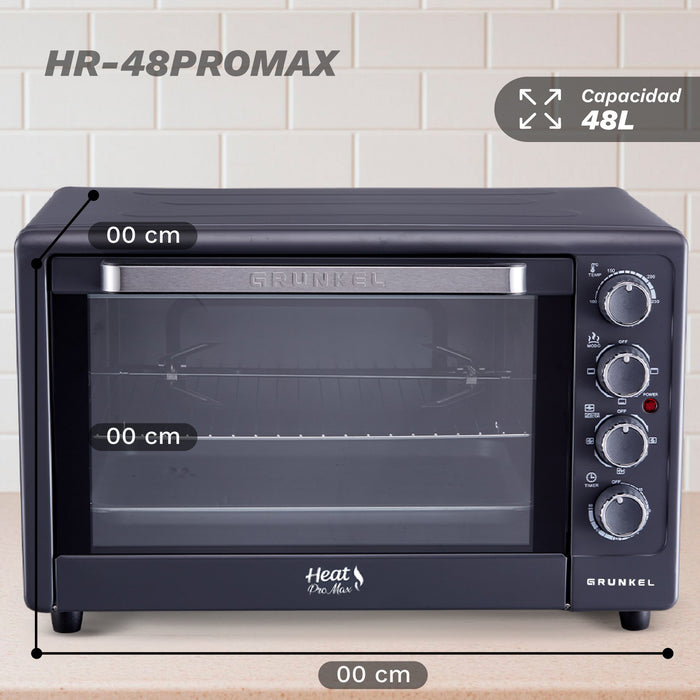 EAN 8426156019260 - Grunkel HR-48PROMAX horno 48 L 2200 W Negro, Acero imagen 2