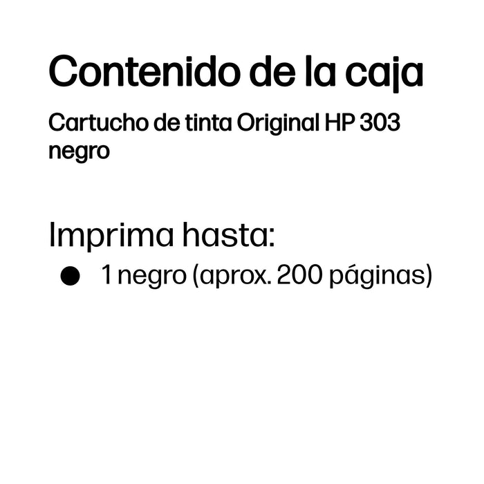 EAN 199764694560 - HP 303 Black Original Ink Cartridge cartucho de tinta 1 pieza(s) Estándar imagen 3