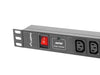 EAN 5901969424492 - Lanberg PDU-08I-0200-C20-BK unidad de distribución de energía (PDU) 8 salidas AC 1U Negro imagen 3