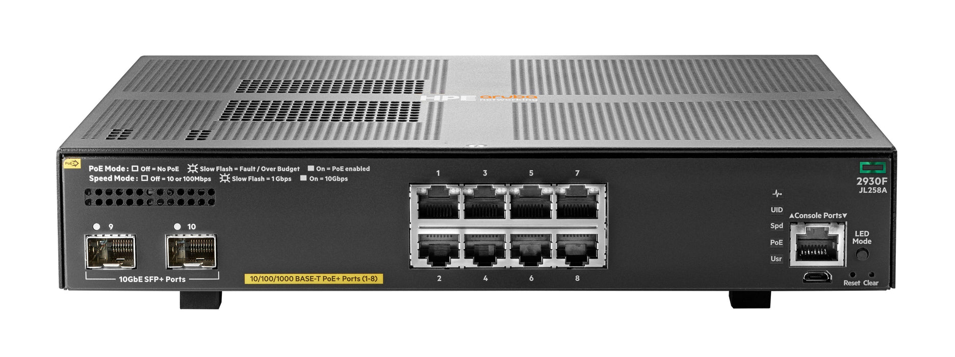 EAN 0190017006758 - HPE Aruba Networking 2930F 8G PoE+ 2SFP+ Switch imagen 1