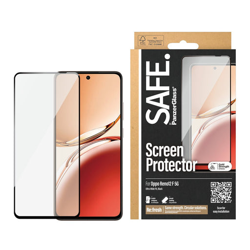 EAN 5715685014277 - PanzerGlass SAFE. by ® Screen Protector w. Black Frame Oppo Reno12 F 5G | Ultra-Wide Fit Protector de pan imagen 2