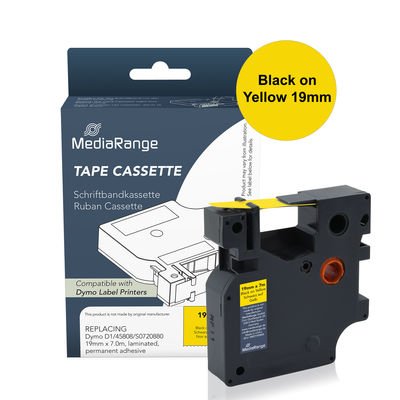 EAN 4260664877523 - MediaRange MRDY45808 cinta para impresora de etiquetas Negro sobre amarillo D1 imagen 2
