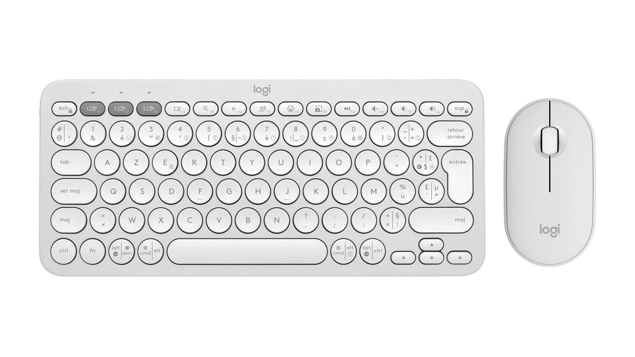 EAN 5099206115583 - Logitech Pebble 2 Combo teclado Ratón incluido Universal RF Wireless + Bluetooth AZERTY Francés Blanco imagen 1