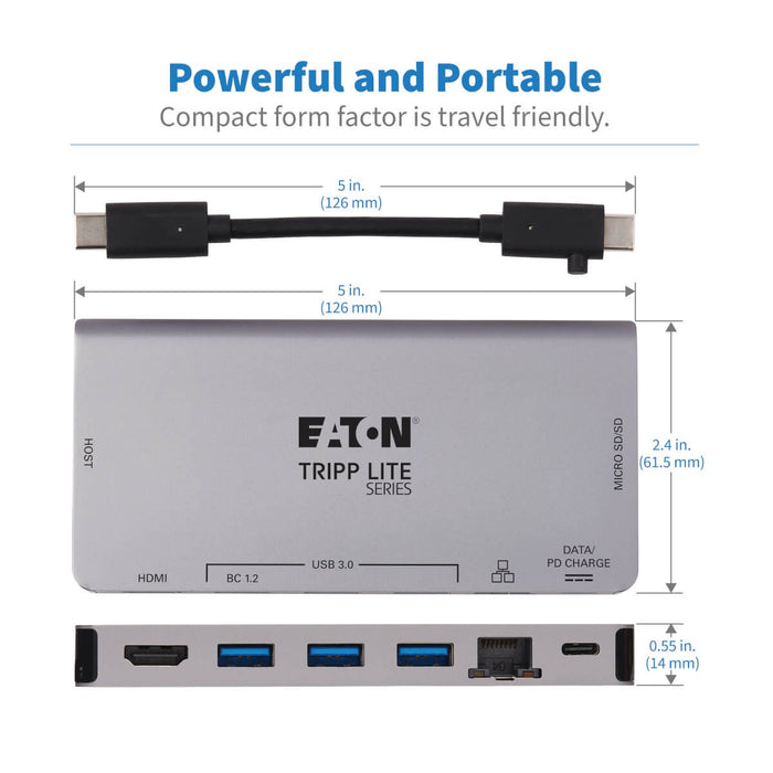 EAN 37332241023 - Tripp Lite U442-DOCK5D-GY base para portátil y replicador de puertos Alámbrico USB 3.2 Gen 1 (3.1 Gen 1) Ty imagen 7