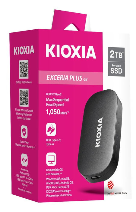EAN 8592978716790 - Kioxia EXCERIA PLUS G2 Portable SSD 512G 500 GB USB Tipo C 3.2 Gen 2 (3.1 Gen 2) Negro imagen 2