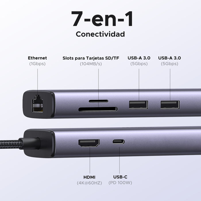 EAN 6957303865154 - Ugreen 60515 base para portátil y replicador de puertos Alámbrico USB 3.2 Gen 1 (3.1 Gen 1) Type-C Gris imagen 12