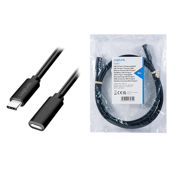 EAN 4052792074314 - LogiLink CU0211 cable USB USB 2.0 2 m USB C 0,48 Gbit/s 100 W Negro imagen 5