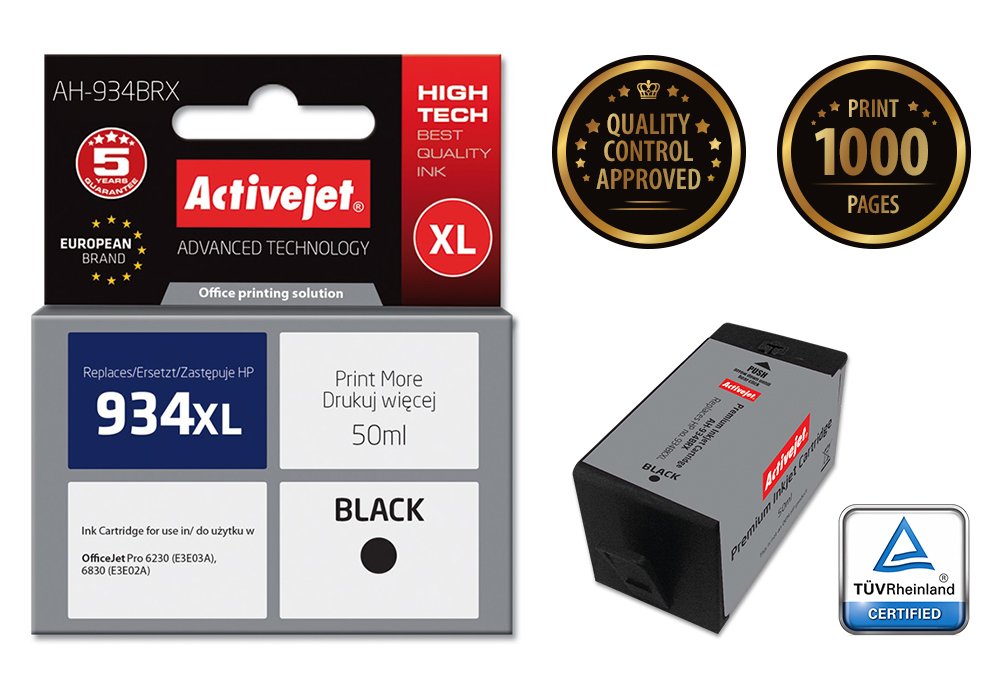 EAN 5901443098973 - Activejet AH-934BRX cartucho de tinta 1 pieza(s) Compatible Alto rendimiento (XL) Negro imagen 1