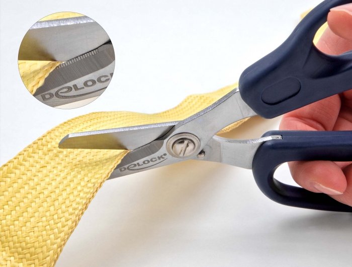 EAN 4043619905546 - DeLOCK 90554 tijera de escritorio y manualidades Tijeras de oficina Corte con forma Azul, Plata imagen 4