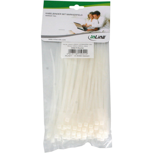 EAN 4043718159512 - InLine 59967F presilla Nylon Blanco 100 pieza(s) imagen 2
