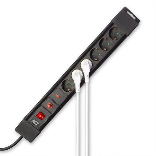 EAN 8716065489996 - ACT AC2450 limitador de tensión Negro 6 salidas AC 230 V 1,5 m imagen 2