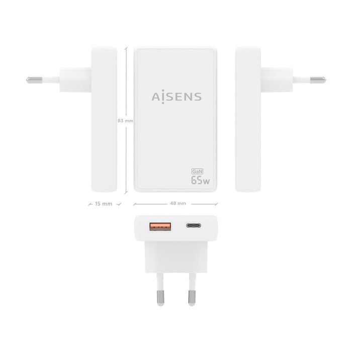 EAN 8435739904183 - AISENS ASCH-65W2P076-W cargador de dispositivo móvil Cámara digital, Teléfono móvil, Portátil, Smartphone imagen 4