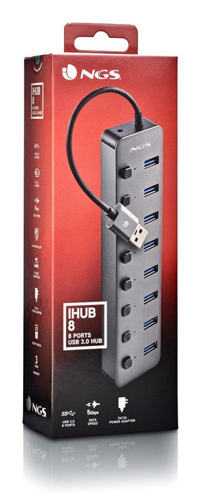 EAN 8435430624397 - NGS IHUB 8 USB 2.0 Type-A 5000 Mbit/s Gris imagen 5