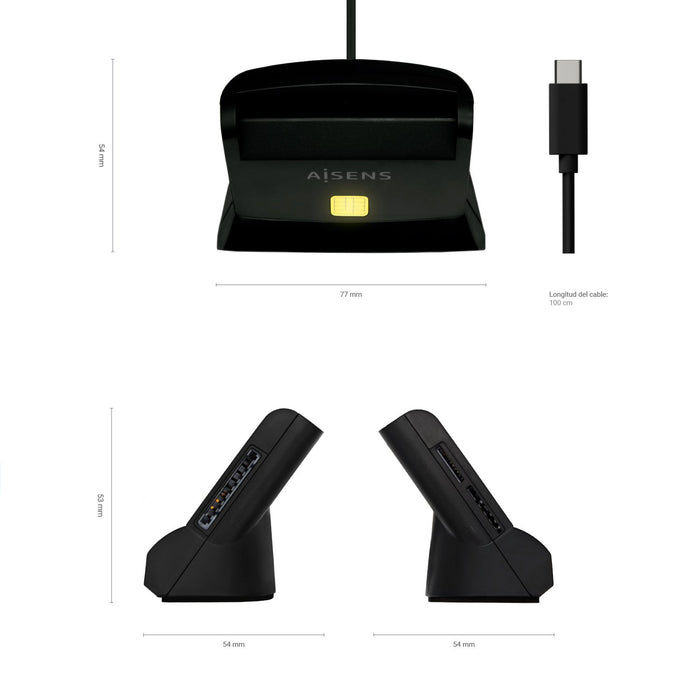 EAN 8436574706307 - AISENS ASCR-SN04CSD-BK lector de control de acceso Lector USB de control de acceso imagen 4