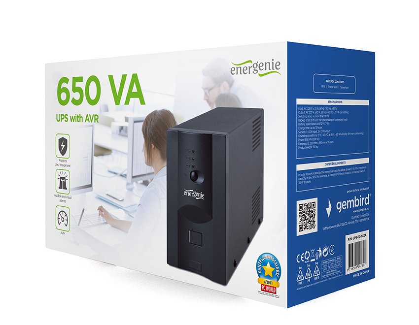 EAN 8716309047807 - Gembird UPS-PC-652A sistema de alimentación ininterrumpida (UPS) Línea interactiva 0,65 kVA 390 W 3 salid imagen 8