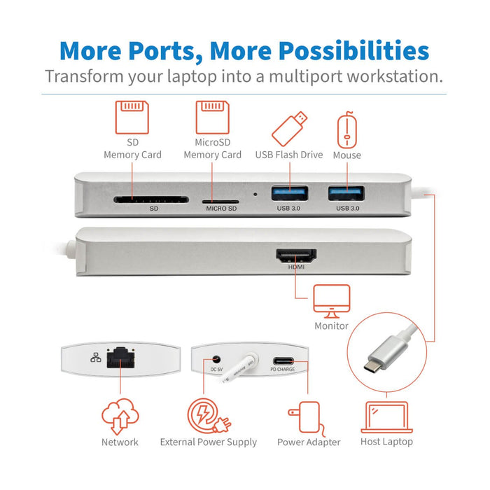 EAN 0037332213372 - Tripp Lite U442-DOCK11-S base para portátil y replicador de puertos USB 3.2 Gen 2 (3.1 Gen 2) Type-C imagen 3
