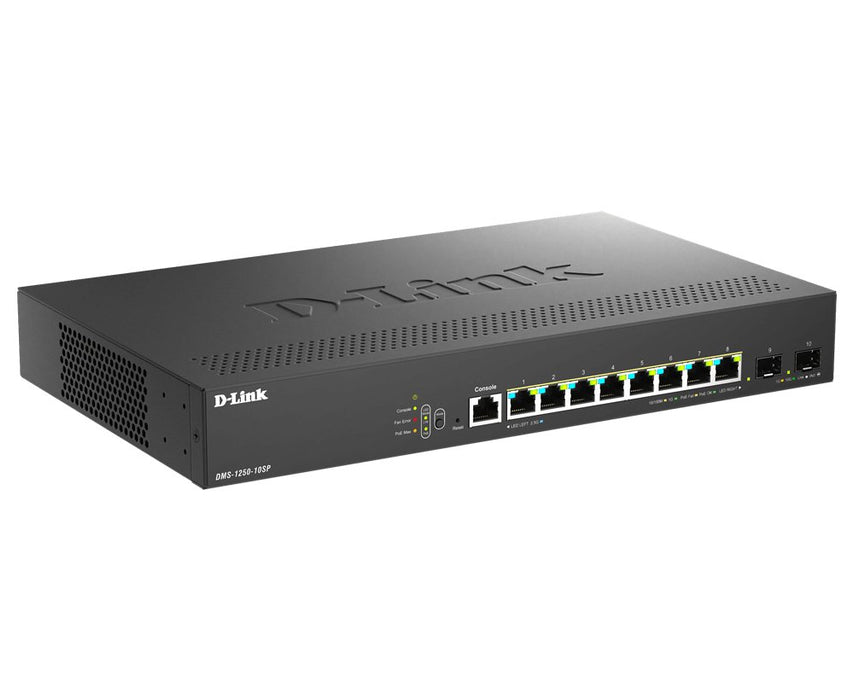 EAN 790069473760 - D-Link DMS-1250-10SP Gestionado L2/L3 2.5G Ethernet (100/1000/2500) Energía sobre Ethernet (PoE) Negro imagen 2