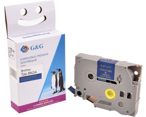 EAN 6941881283295 - G&G 18776 cinta para impresora de etiquetas Gold on blue TZe imagen 1